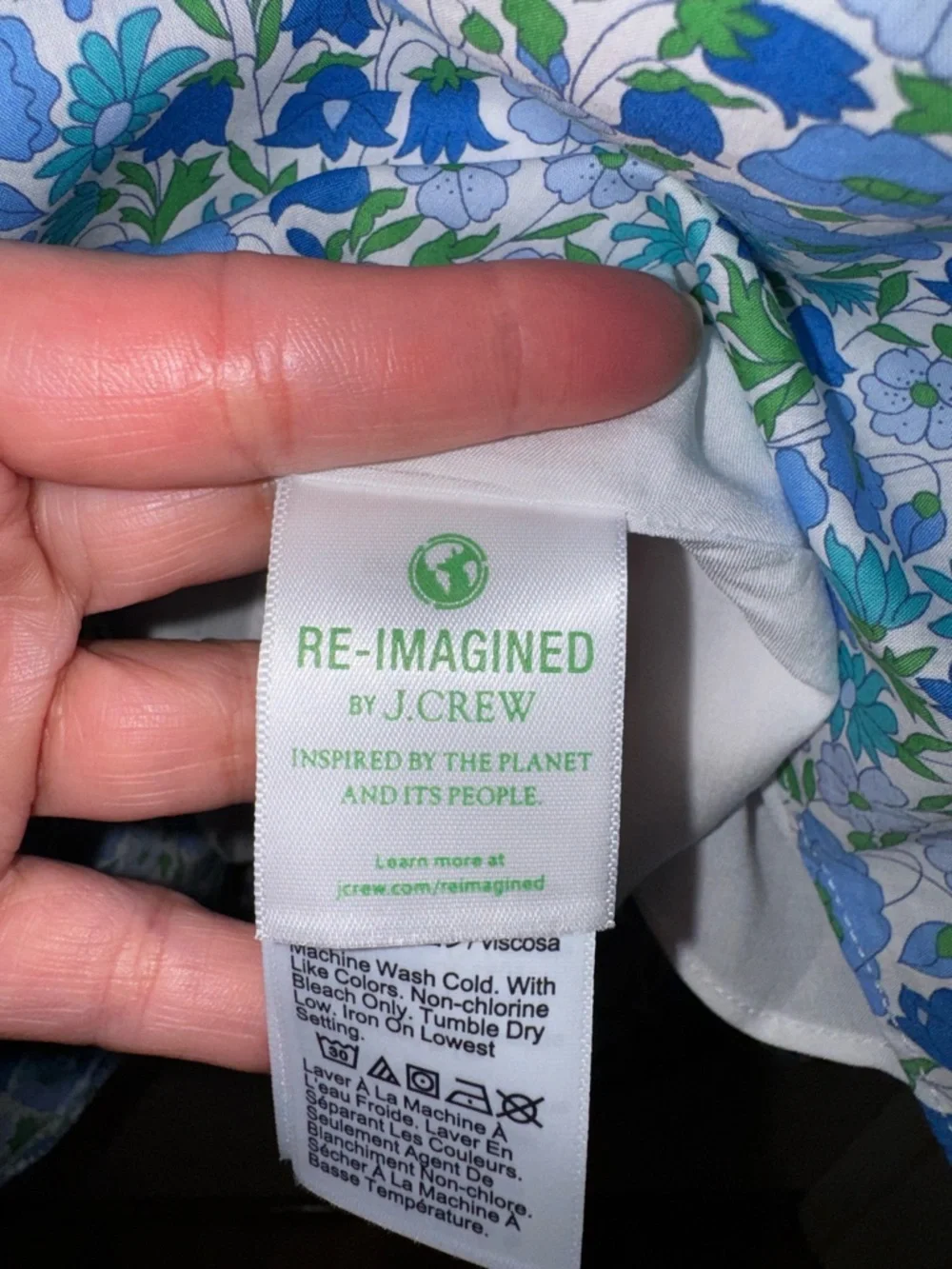 J. Crew x Liberty Fabric Light Blue Floral Midi Sundress with Spaghetti Straps 4 - Picture 11 of 12